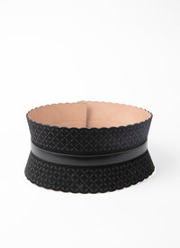 Ceinture corset à petits motifs en cuir - Black
