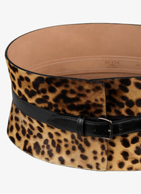 Ceinture corset à petits motifs en cuir - Mordore & Noir
