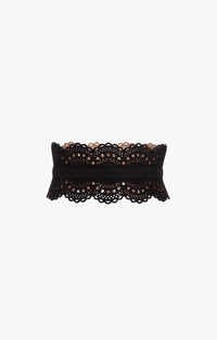 Ceinture bustier en cuir - Noir