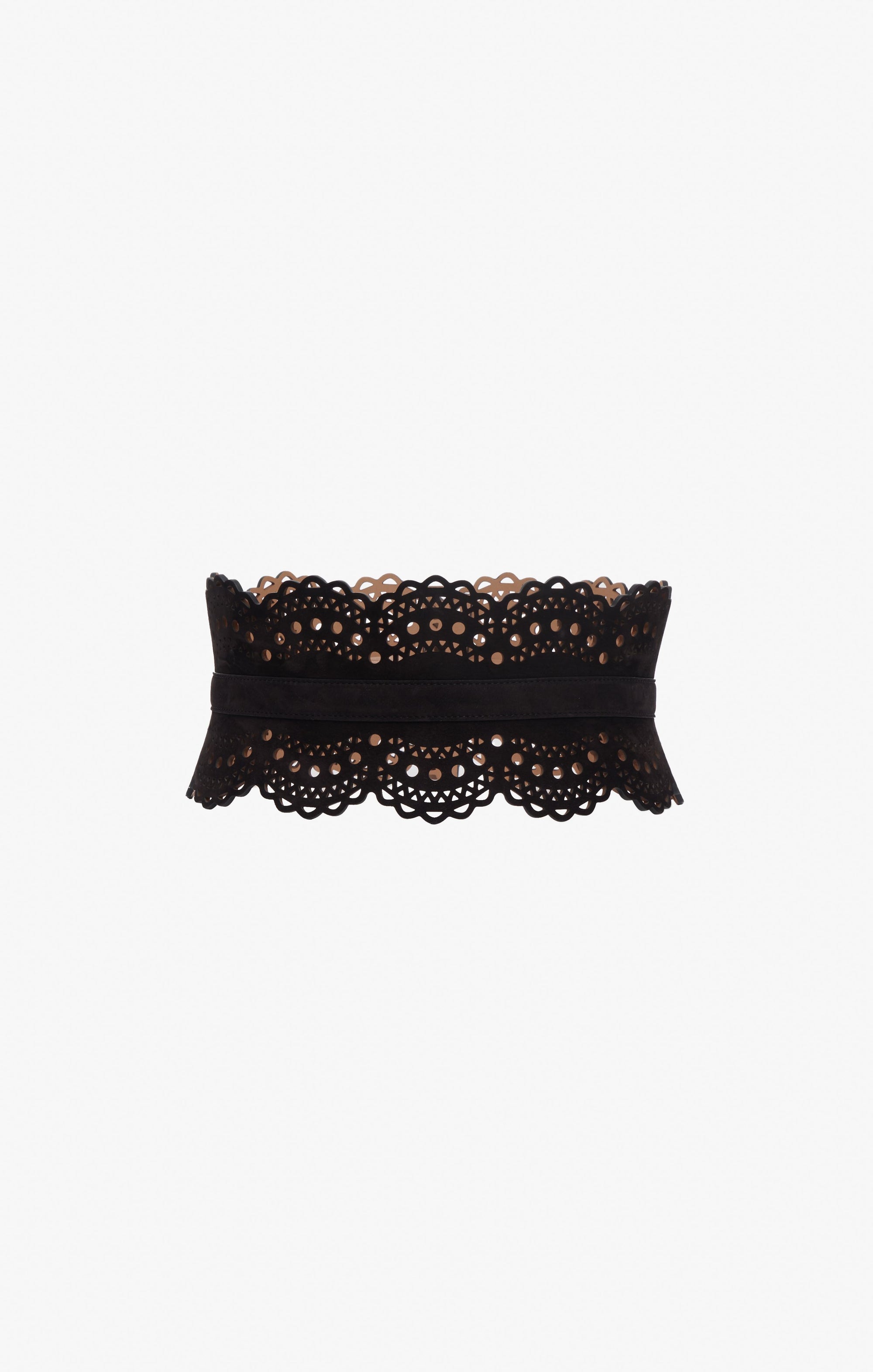 Ceinture bustier en cuir - Noir