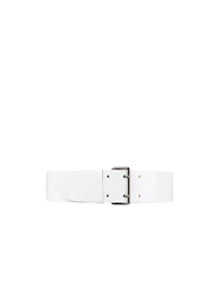 Flat thin leather belt - Optic White