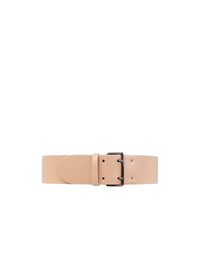 Flat thin leather belt - Sand