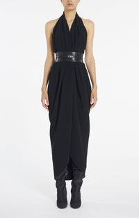 Strapless leather belt - Black