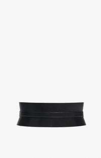 Strapless leather belt - Black