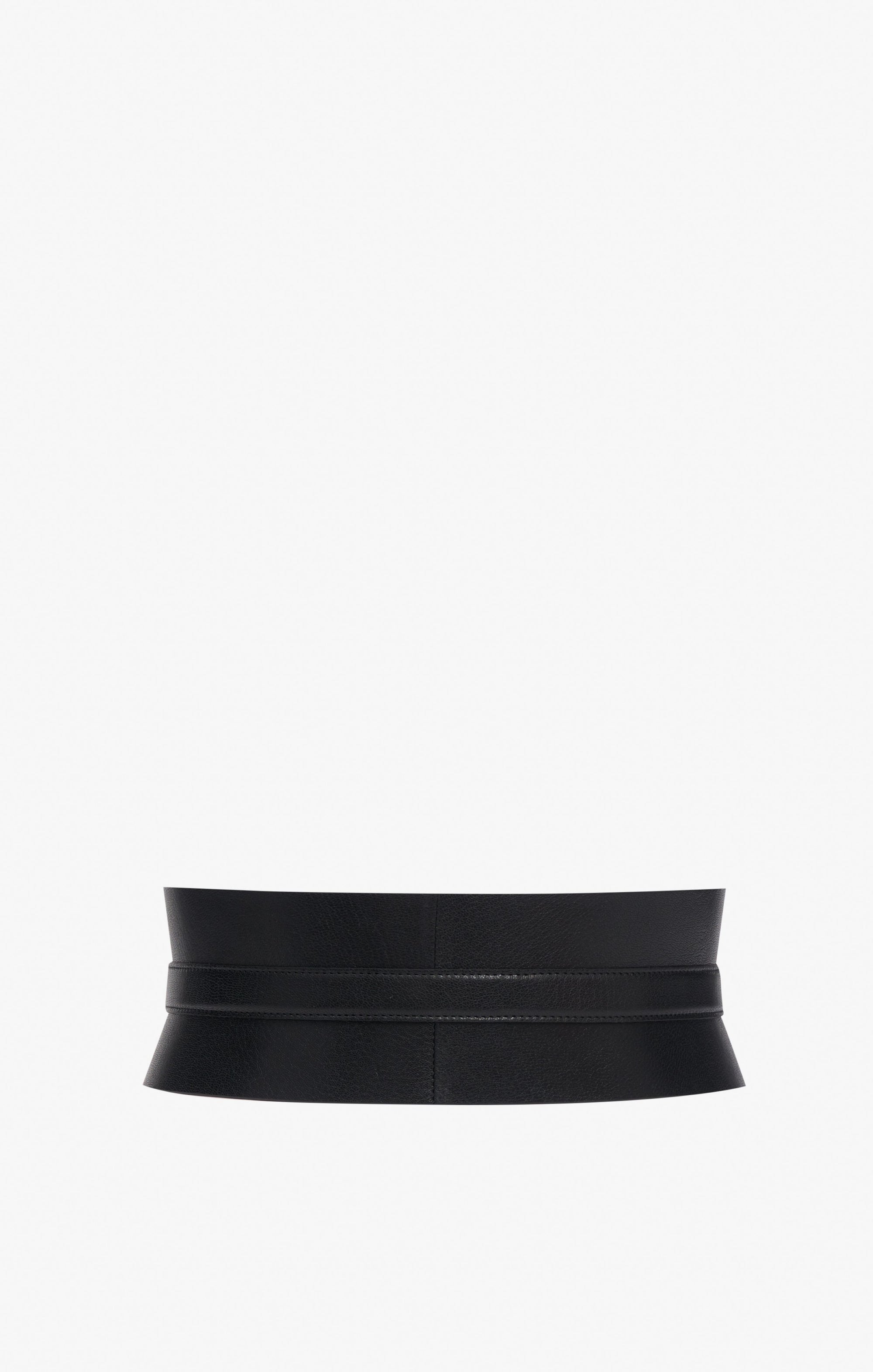 Strapless leather belt - Black