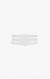 Multi Buckle Leather Belt - Optic White
