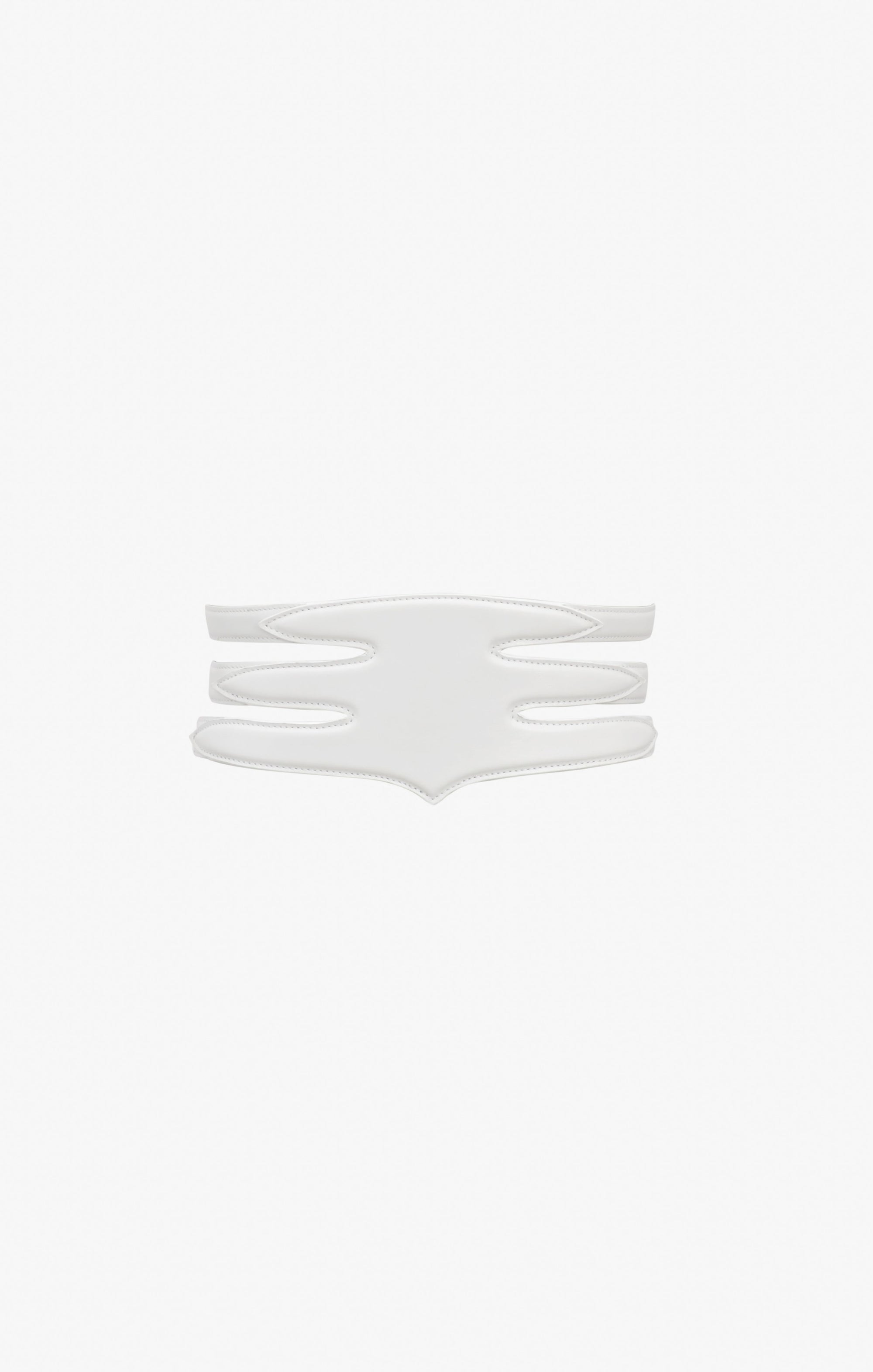 Multi Buckle Leather Belt - Optic White