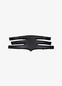 Multi Buckle Leather Belt - Black