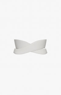 Leather Crossover Corset Belt - Optic White