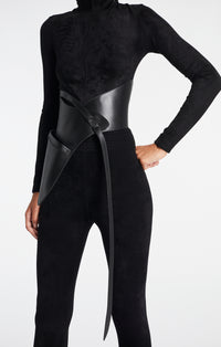 Leather Corset Harness - Black