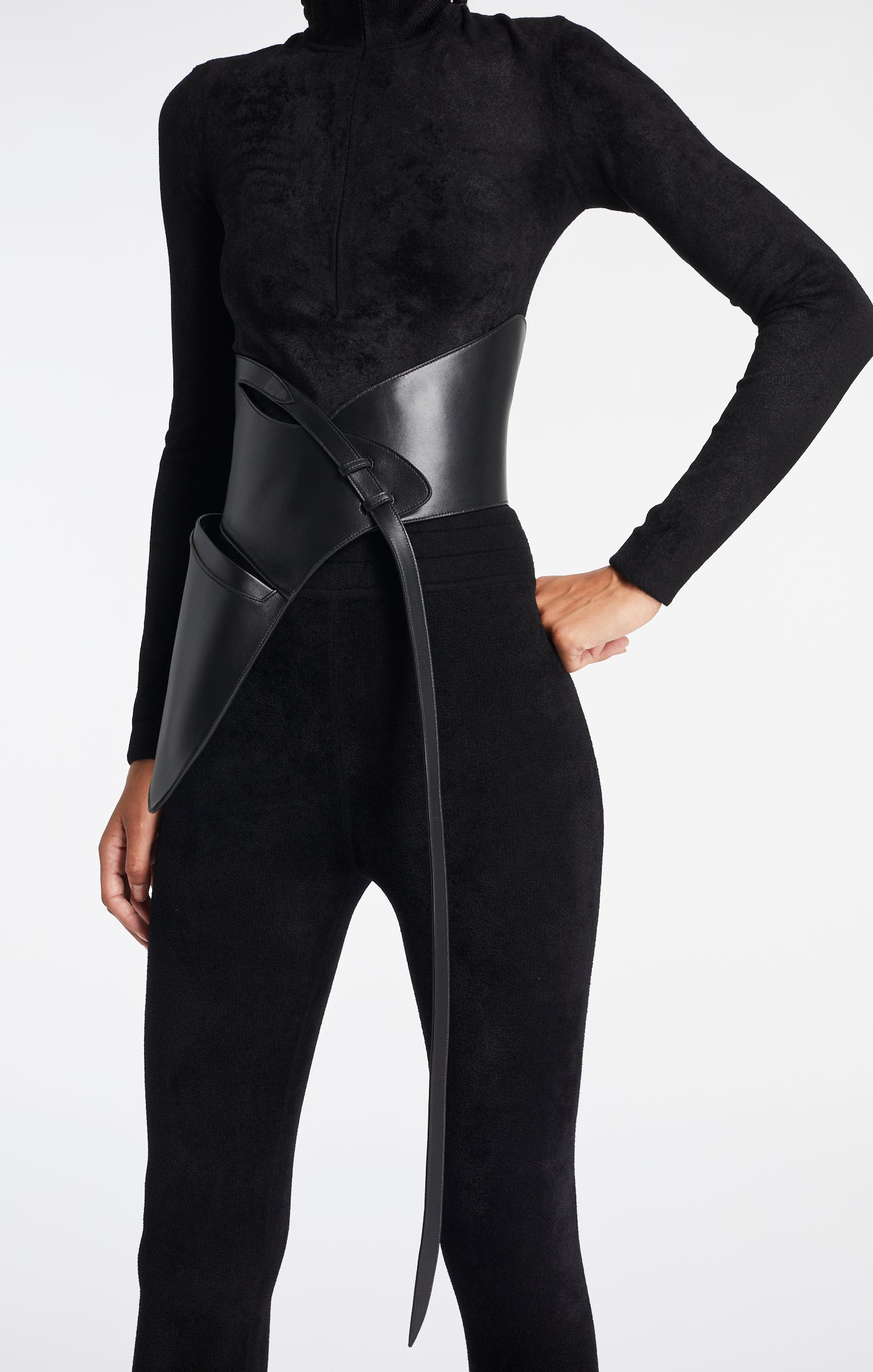 Leather Corset Harness - Black