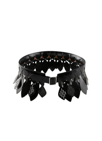 Leather petal belt - Black intense