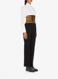 Cheetah print leather corset belt - Mordor & Black