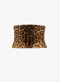 Cheetah print leather corset belt - Mordor & Black