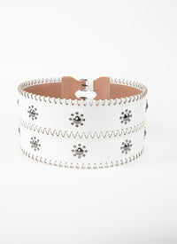 Leather hinge corset belt - Optic White