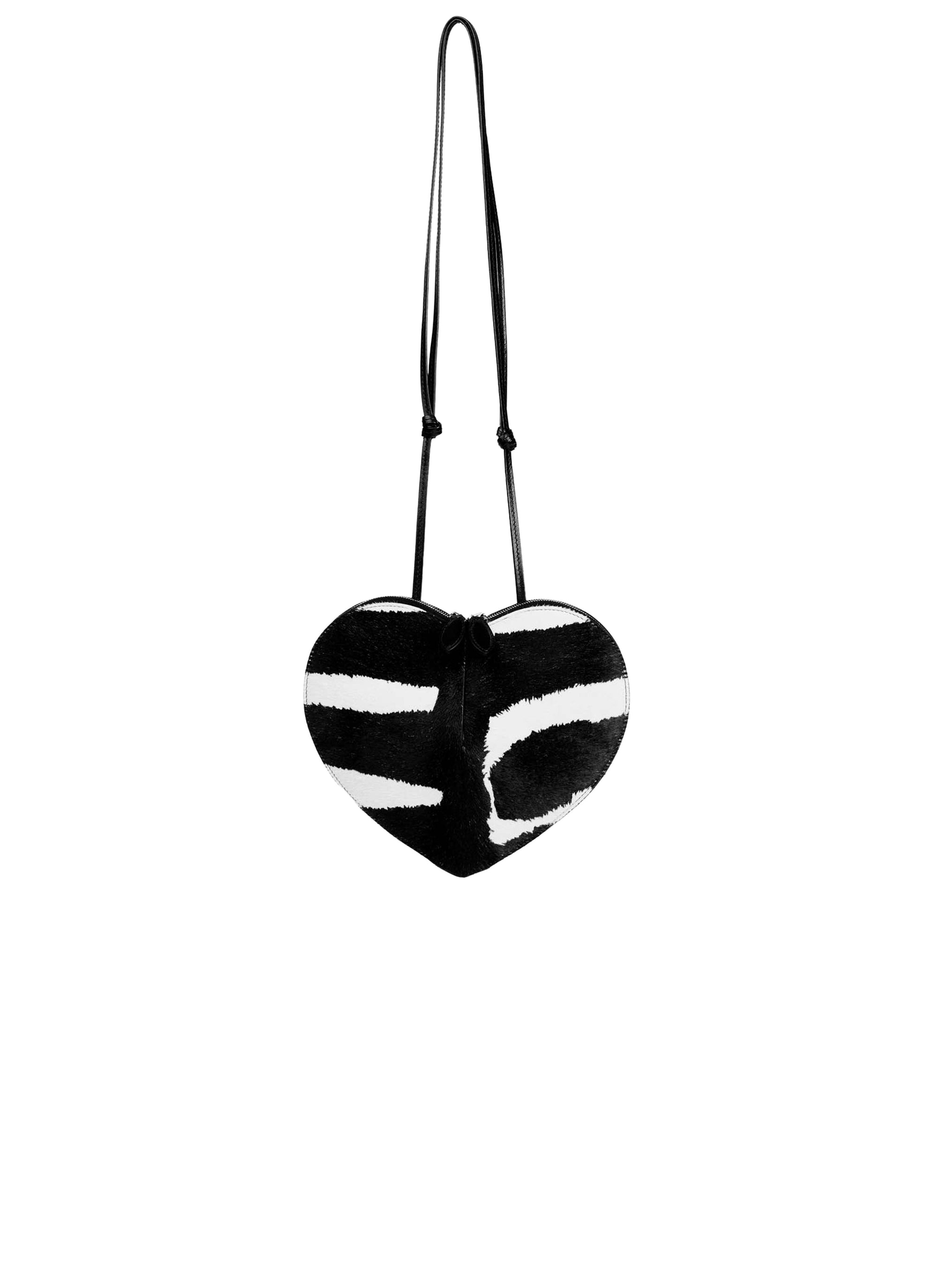 Le Coeur Leather Shoulder Bag - White & Black
