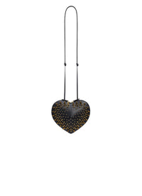 Le Coeur small studded leather bag - Black
