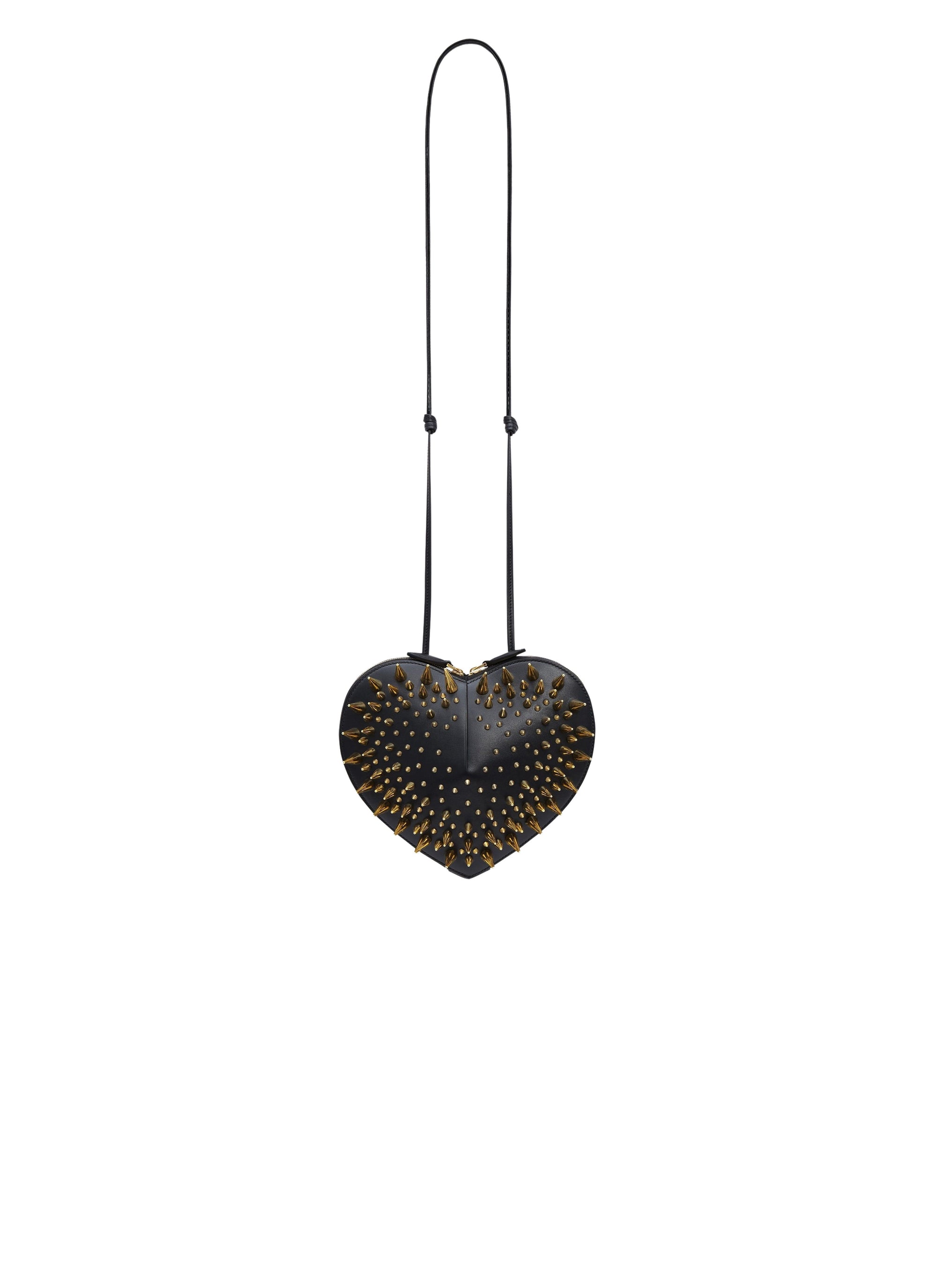 Le Coeur small studded leather bag - Black