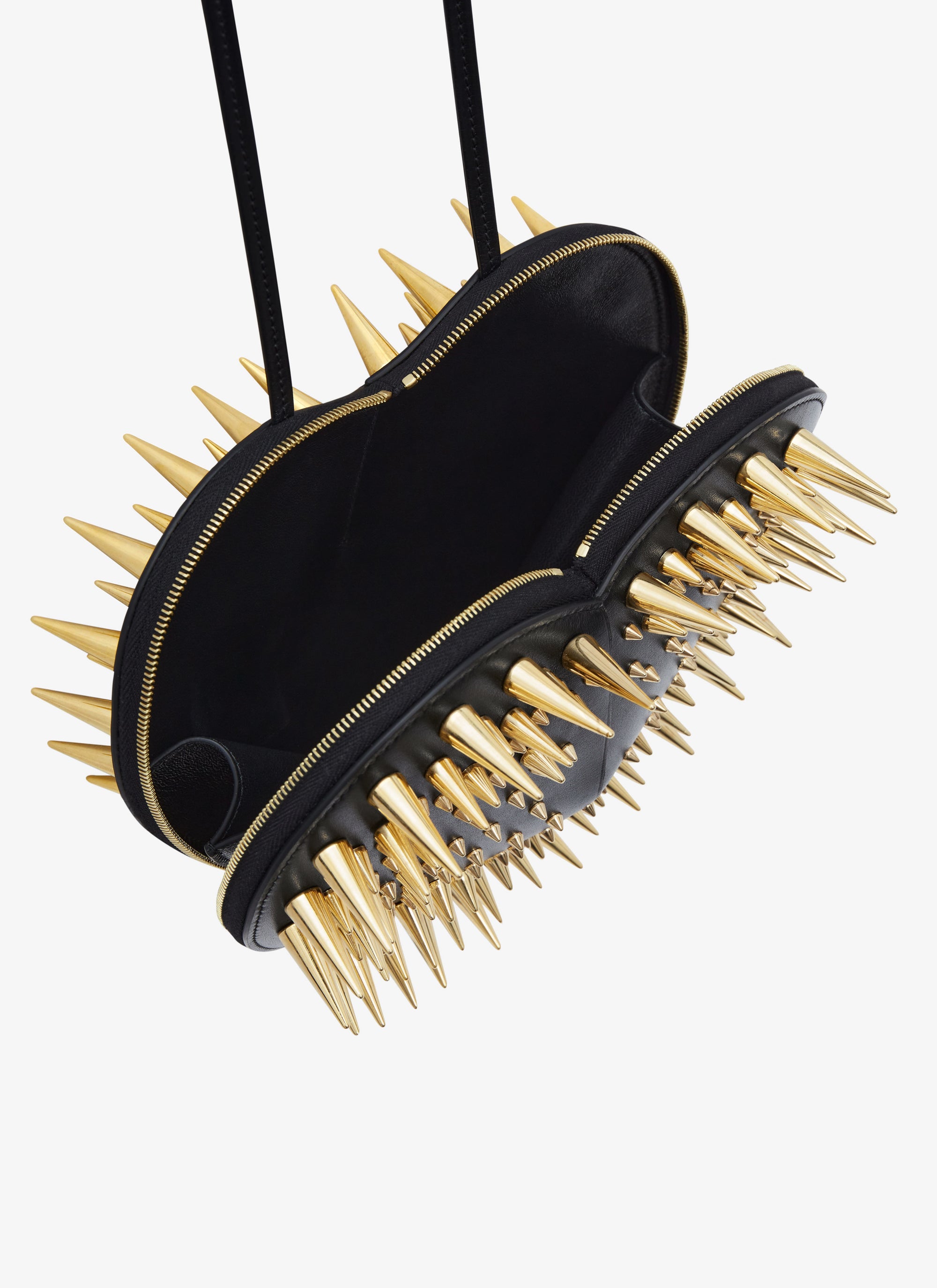 Le Coeur small studded leather bag - Black