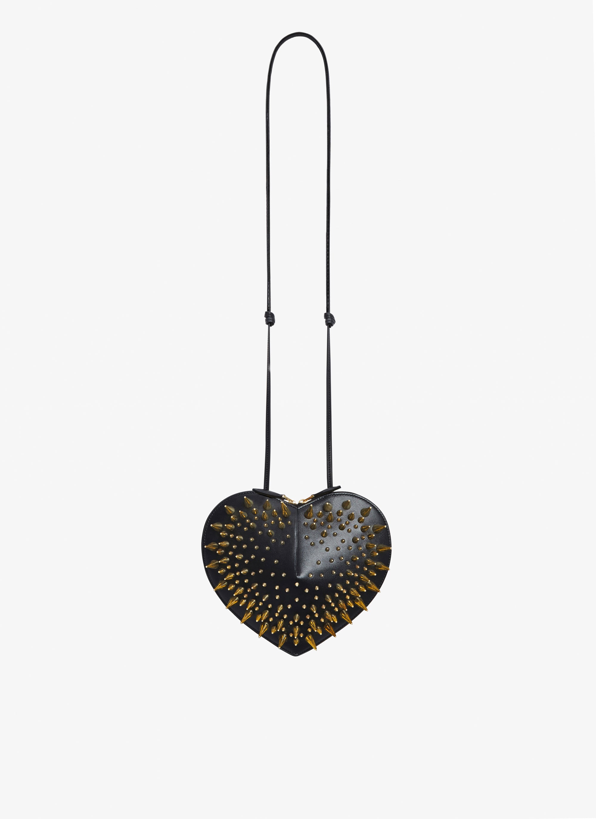 Le Coeur small studded leather bag - Black