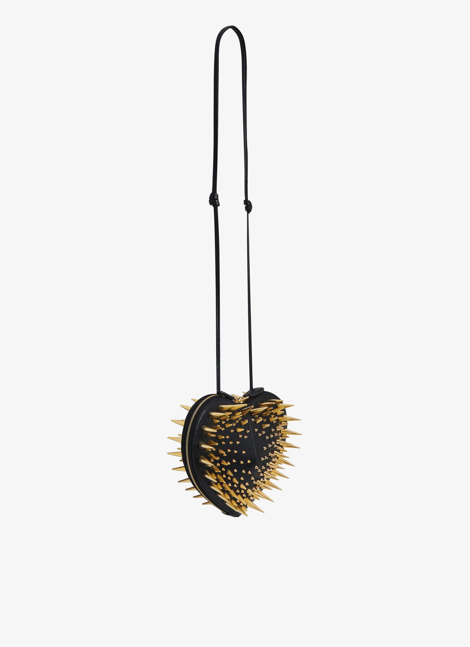 Le Coeur small studded leather bag - Black