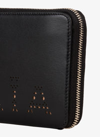 Portefeuille zippé en cuir - Noir