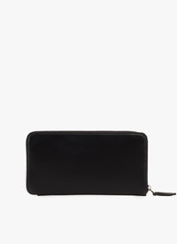 Portefeuille zippé en cuir - Noir