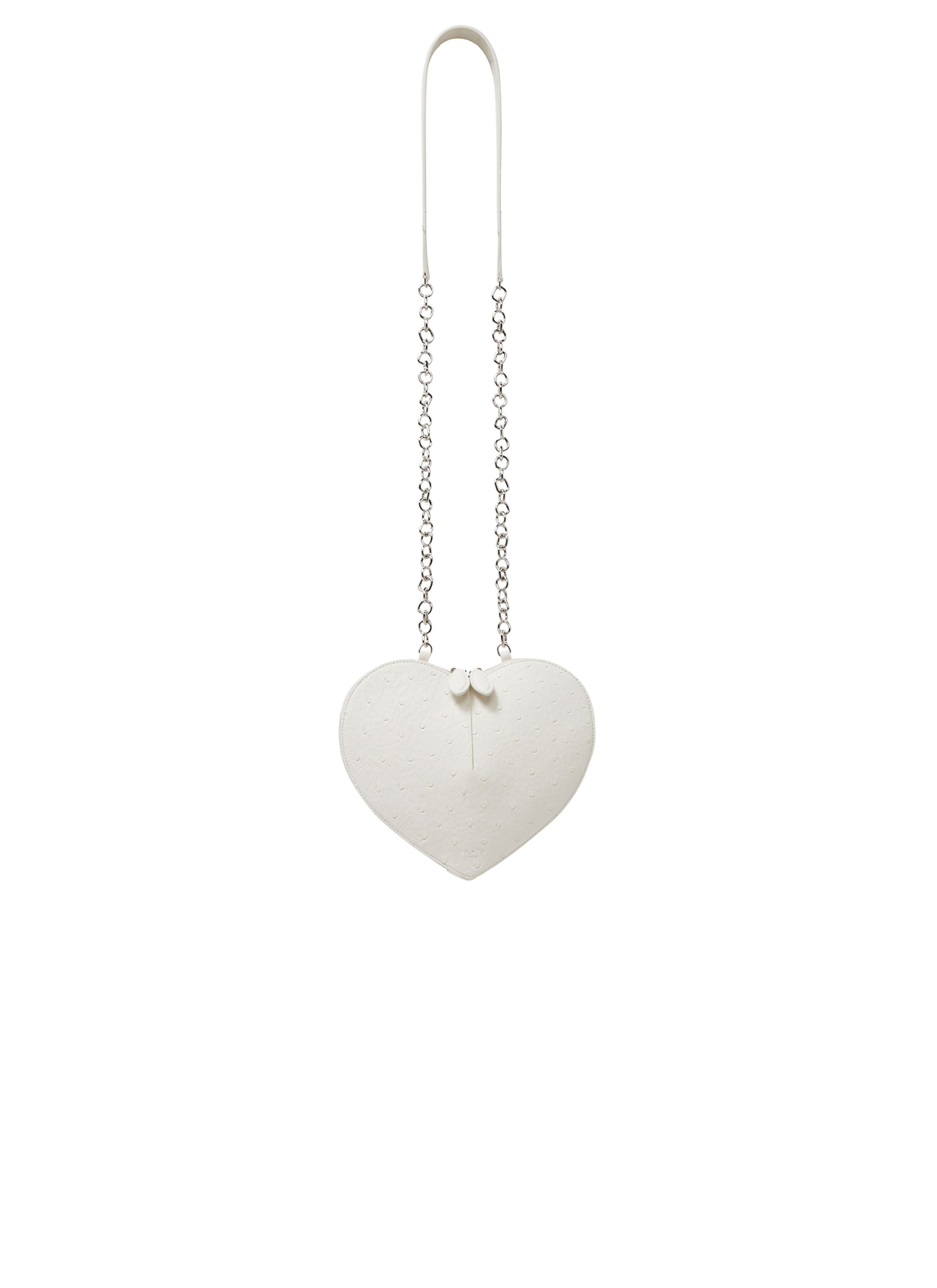 Le Coeur small leather chain bag - Ivory