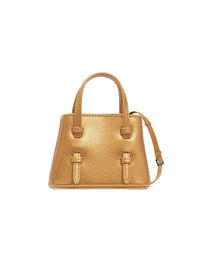 Mini Mina small bag in metallic leather - Copper