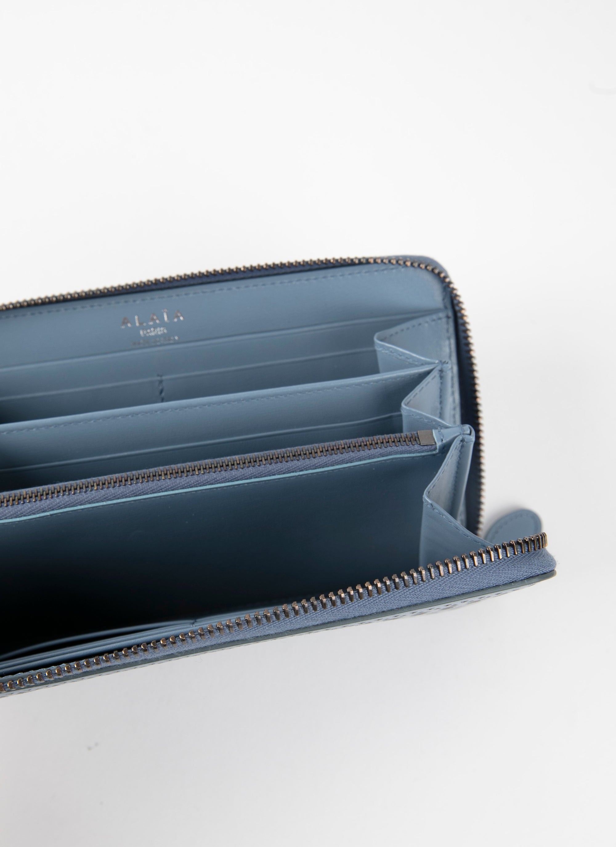 Zipped openwork wallet in leather - Embrun