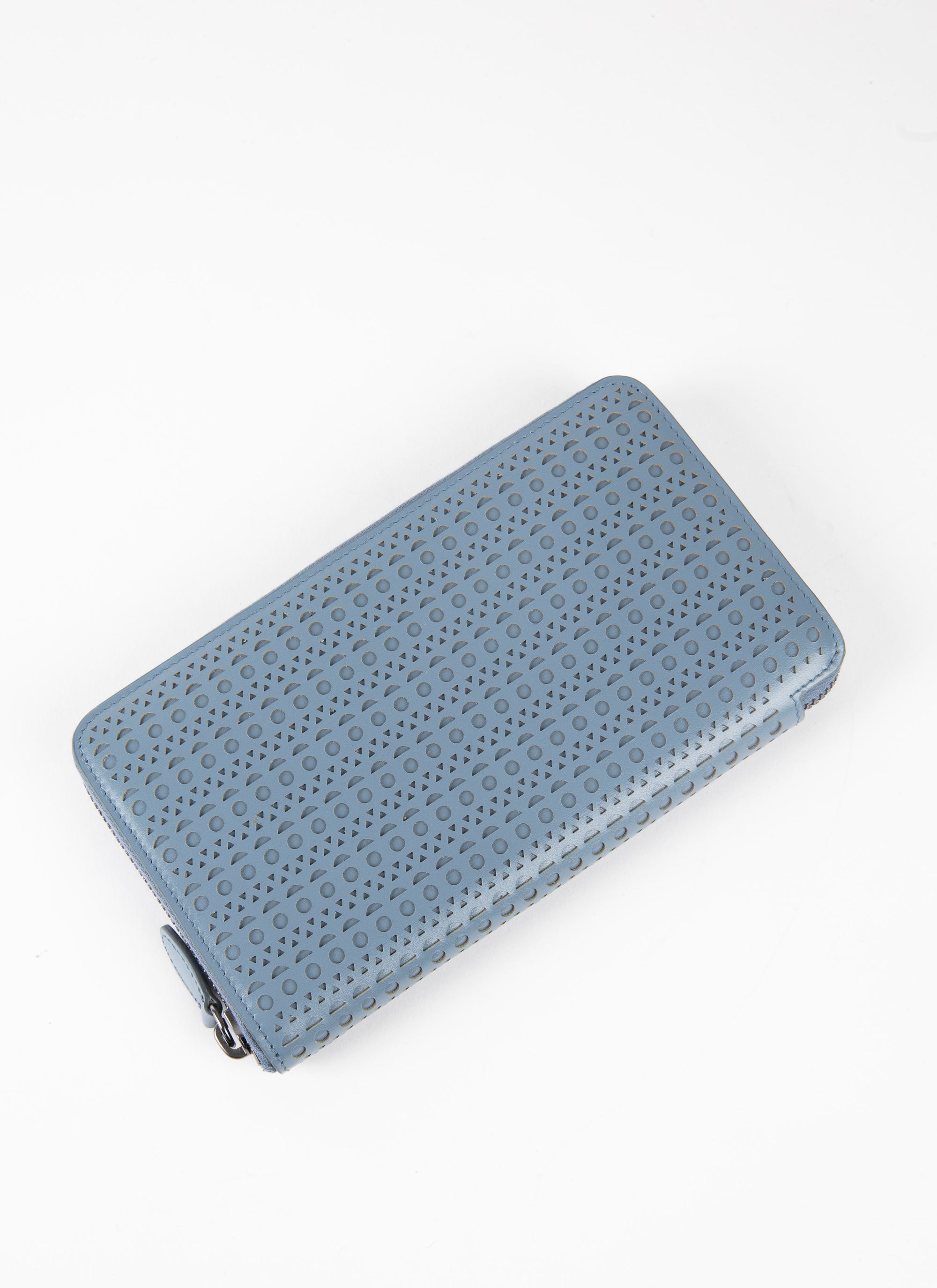 Zipped openwork wallet in leather - Embrun