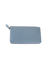 Zipped openwork wallet in leather - Embrun