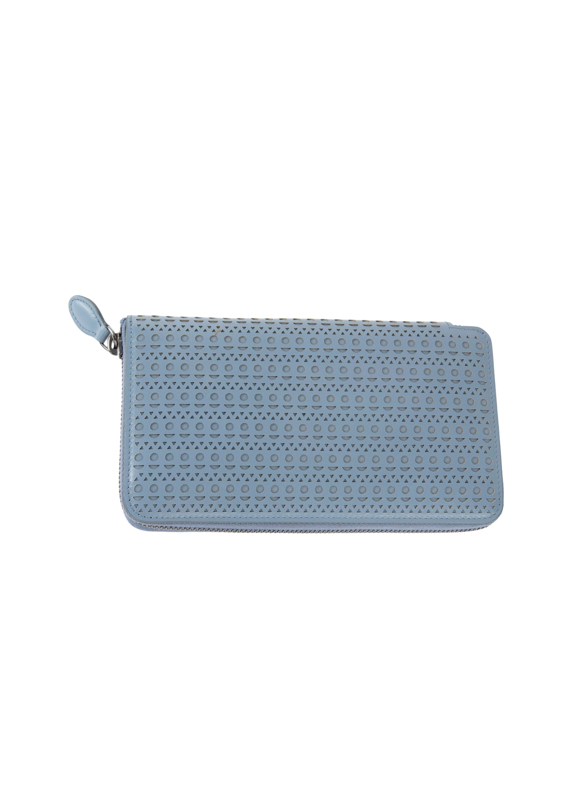 Zipped openwork wallet in leather - Embrun