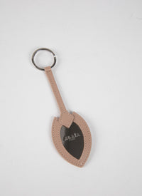 Openwork key ring with leather mirror - Sand