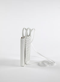 Garance phone holder in leather - Optic White