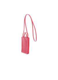 Garance phone holder in leather - Raspberry