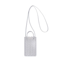 Garance phone holder in leather - Optic White
