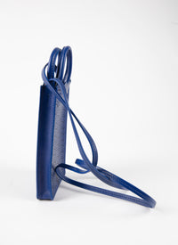 Garance phone holder in leather - Ultra Blue