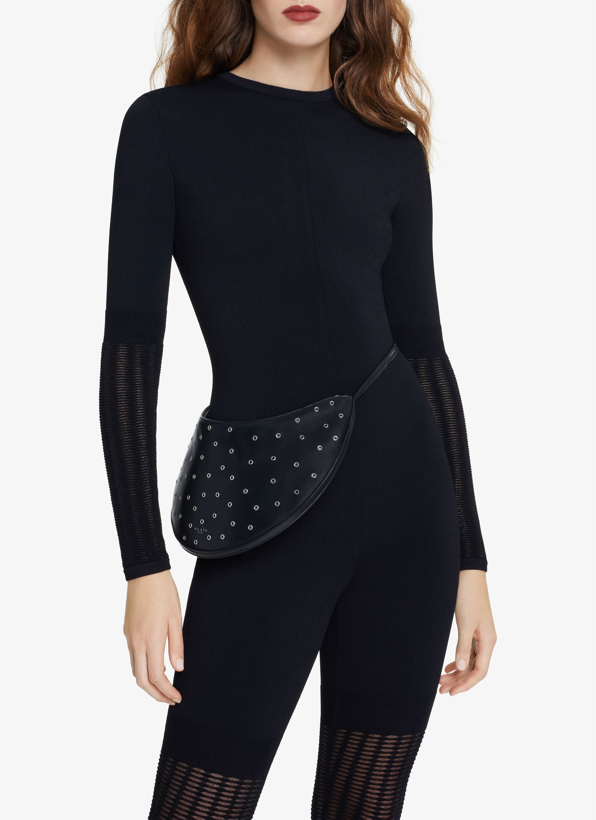 Shoulder bag Le Demi-Lune in leather - Black