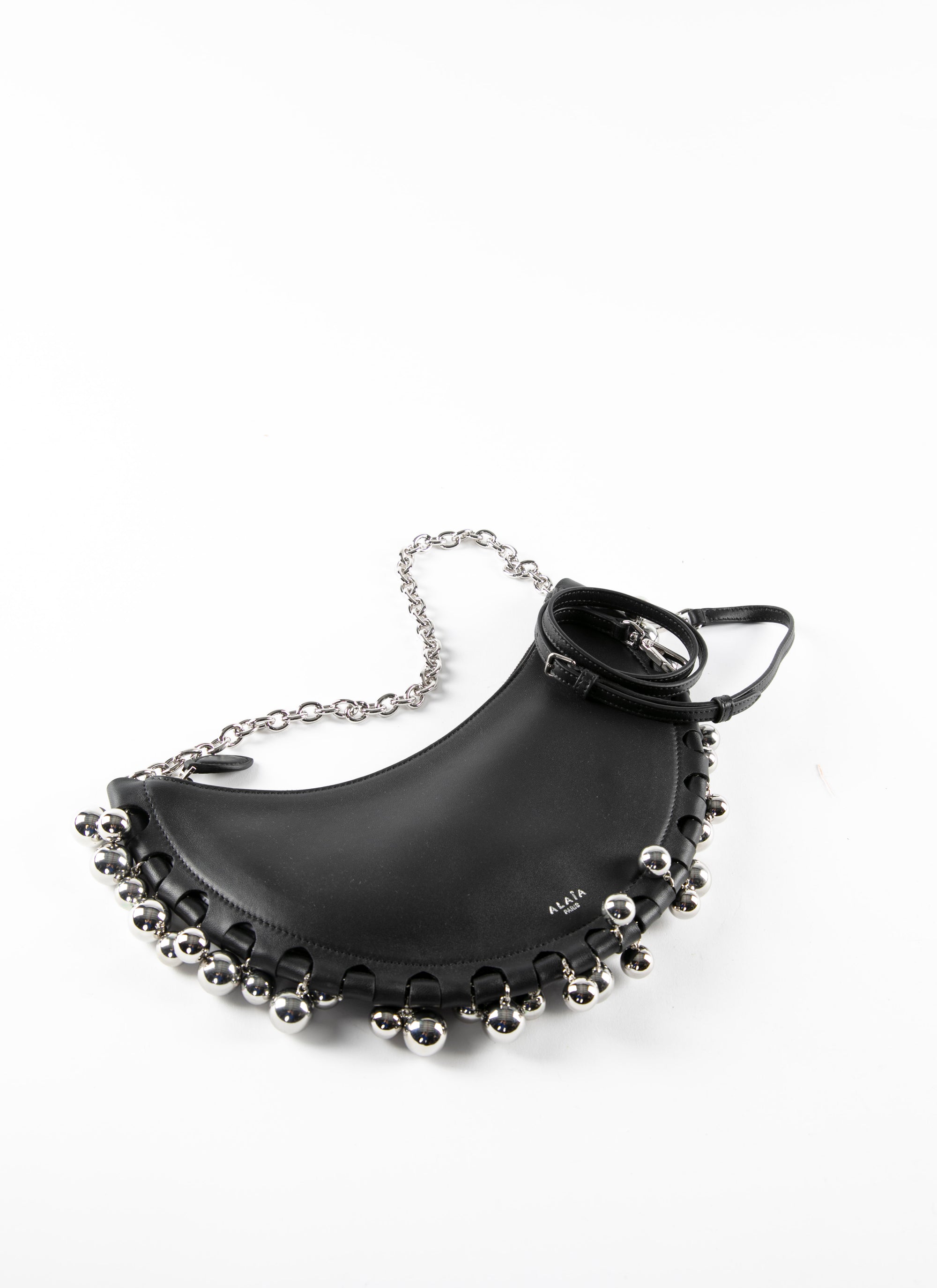 Half moon chain bag - Black intense