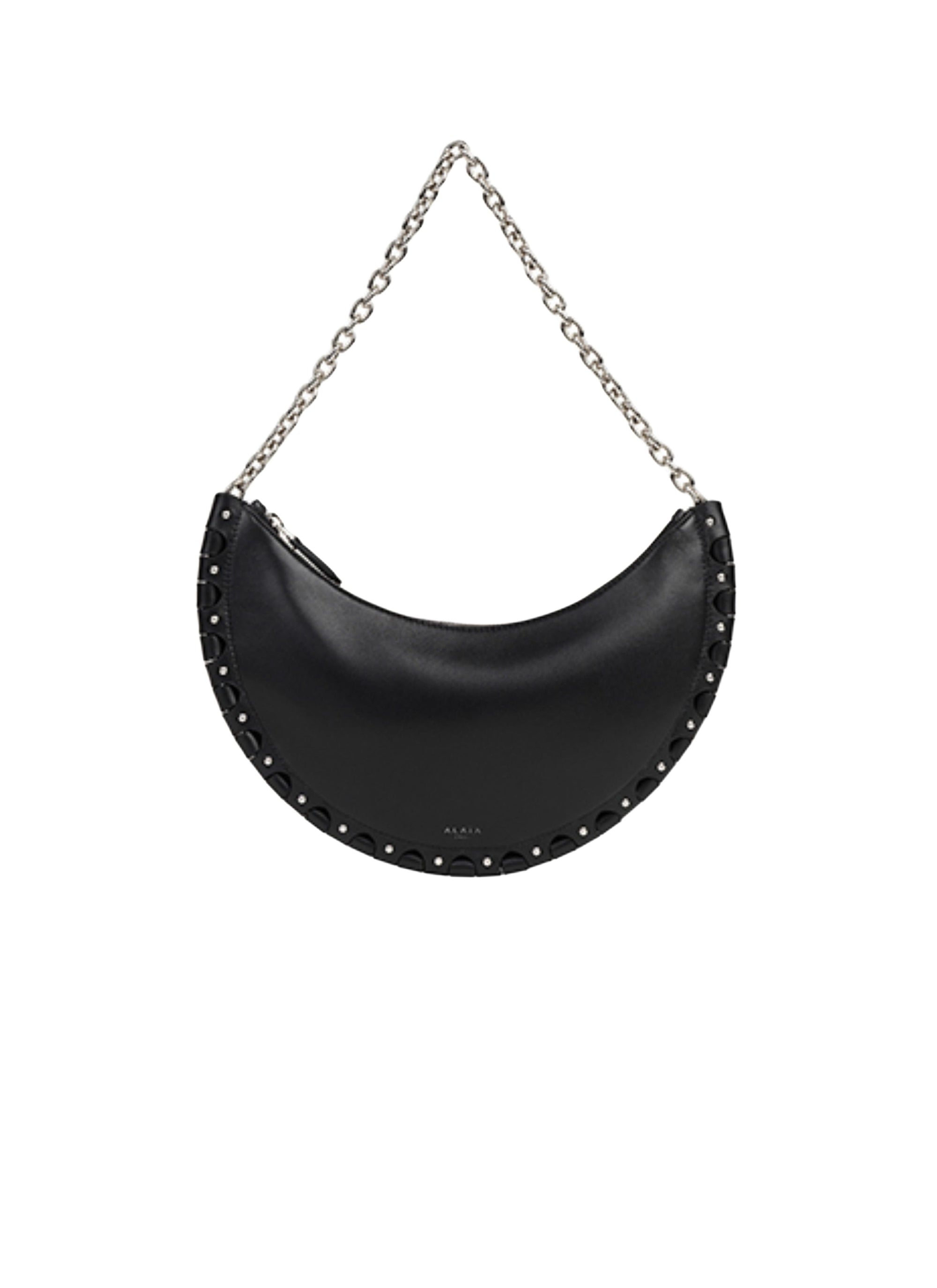 Sac porté épaule Le Demi-Lune en cuir - Noir