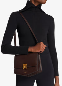 Leather Dad Bag - Dark brown