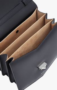 Leather Dad Bag - Black & Silver