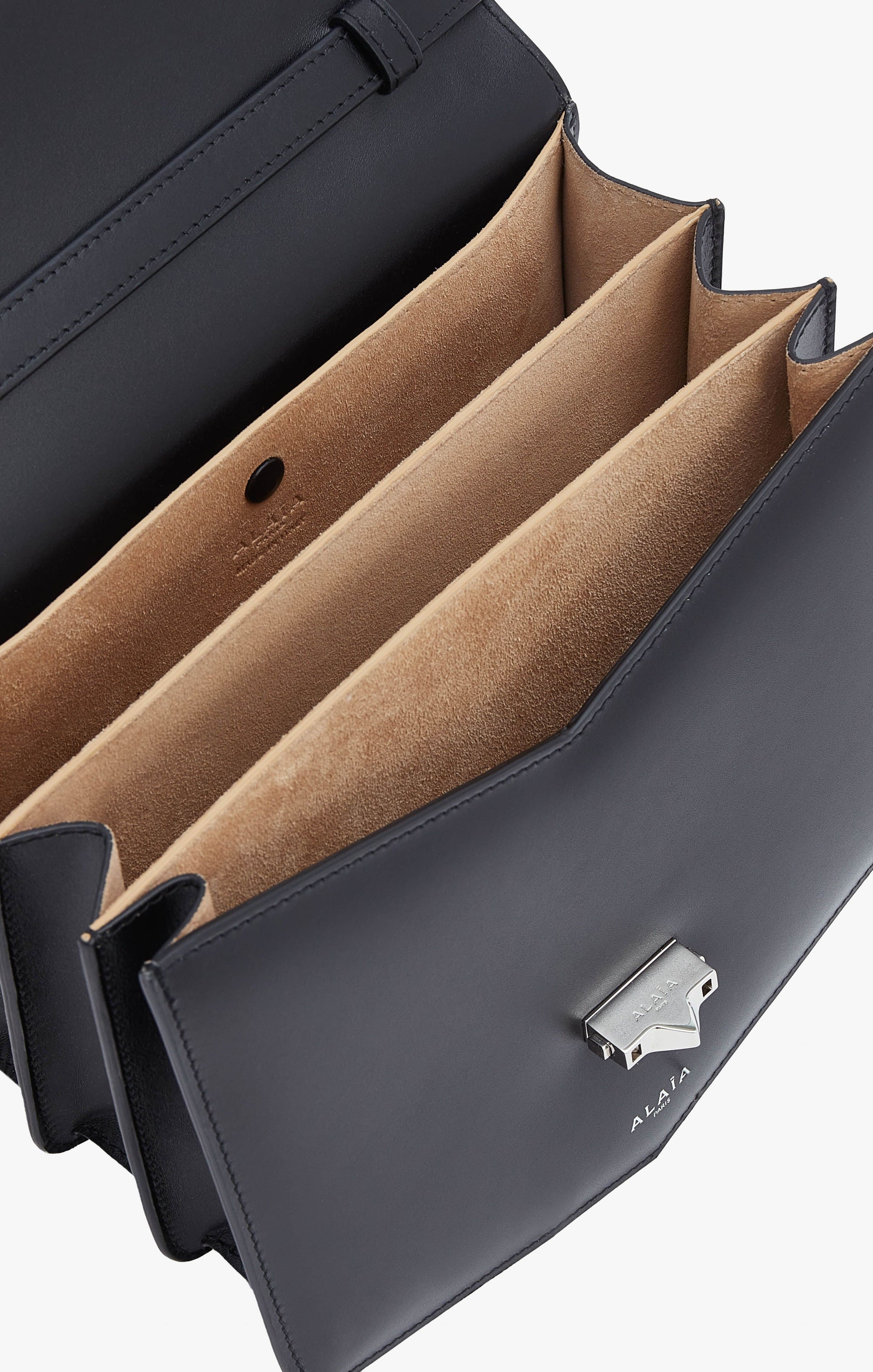Leather Dad Bag - Black & Silver