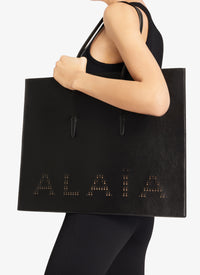 Grand sac cabas Mina en cuir - Noir