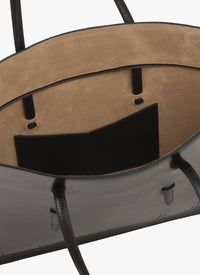 Grand sac cabas Mina en cuir - Noir