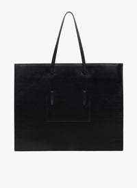 Grand sac cabas Mina en cuir - Noir