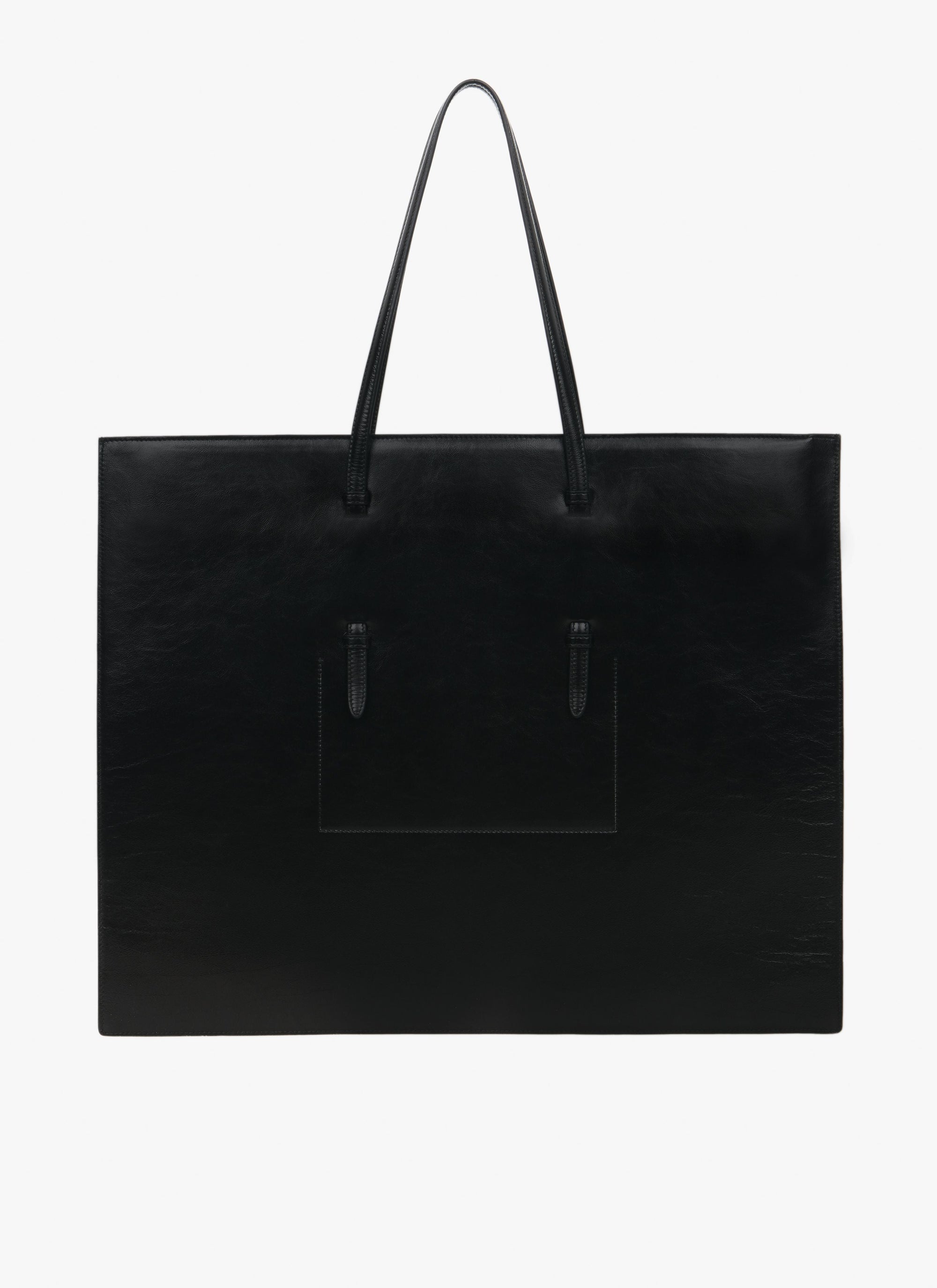 Grand sac cabas Mina en cuir - Noir