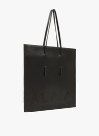 Grand sac cabas Mina en cuir - Noir