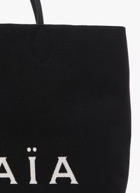 Wool blend tote bag - Black